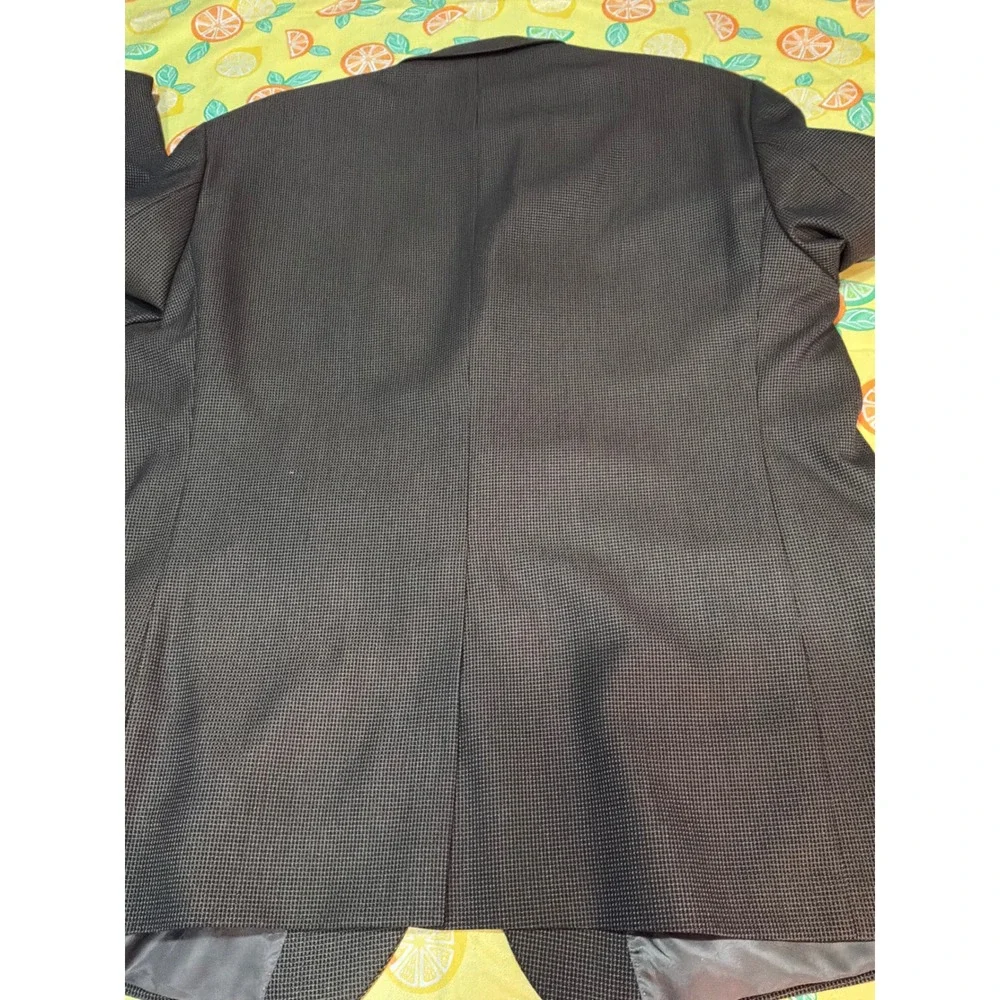 Geoffrey Beene Blazer Mens 48R Brown Micro-Check Two-Button‎ Sport Coat J002